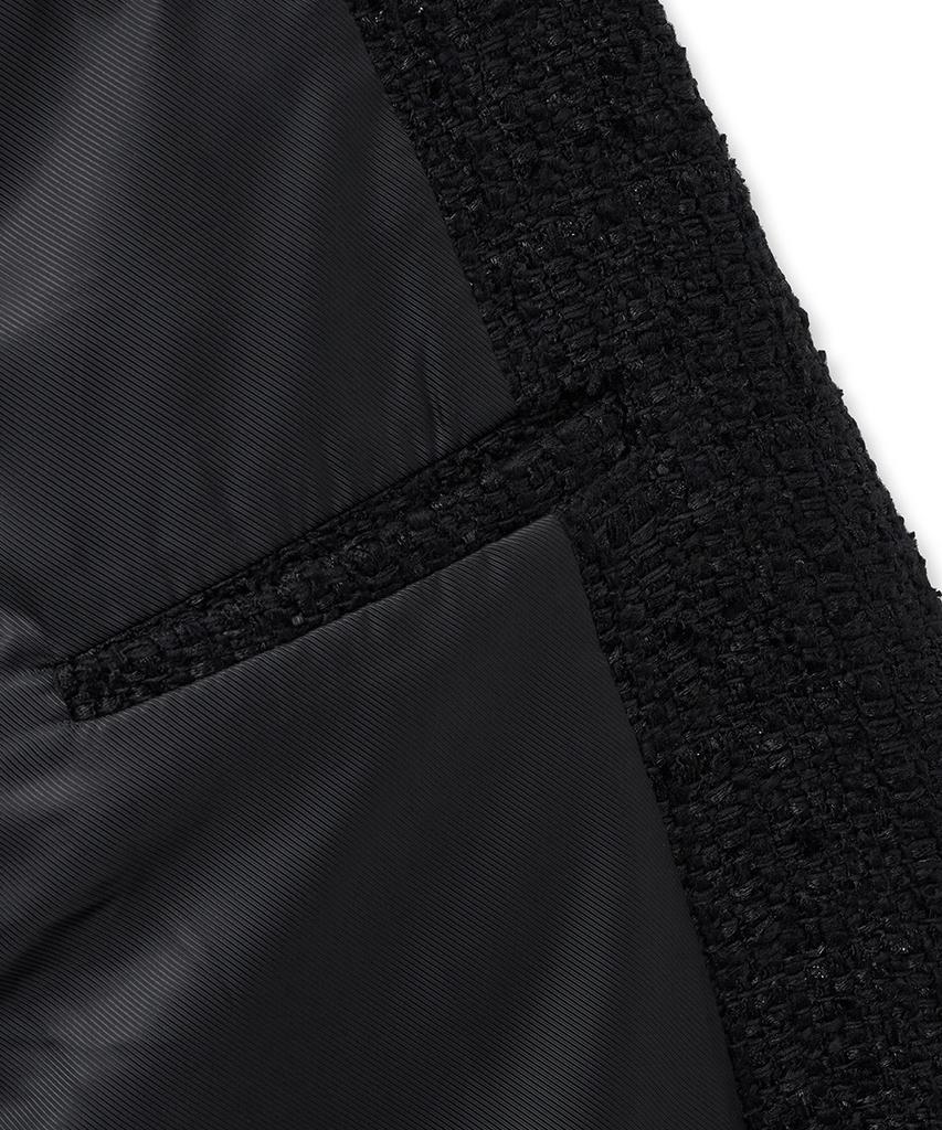Noirer Fancy Tweed Tailored Jacket (Black)