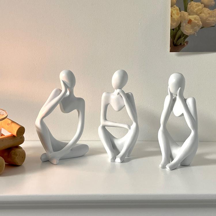 Sand Color The Thinker Abstract Statues Sculptures Yoga Figurine Nordic Living Room Home Decor Decoration Maison Desk Ornaments
