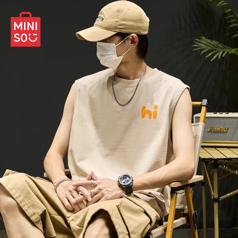 MINISO Мужская хлопковая майка в американском ретро-стиле без рукавов