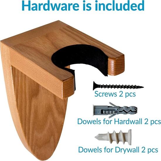 Wood Guitar Holder Wall Mount Stand Rack for Electric, Classic, Acoustic and Bass Musical Instruments Hardwood Gift