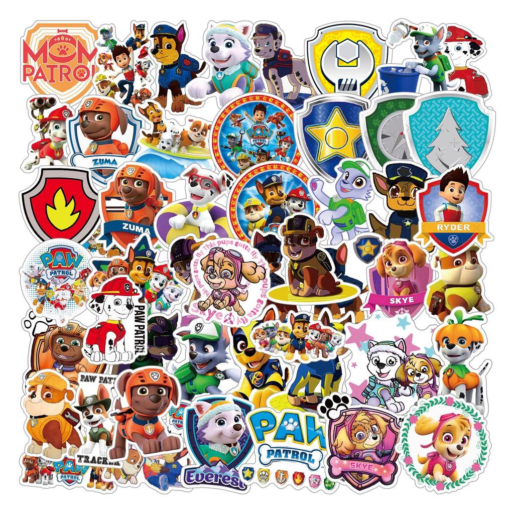 Paw Patrol Stickers Set of 50 PVC Waterproof Stickers PAW PATROL Character Anime Game Movie Dog Dog Animal Pet Suitcase MacBook [Item]