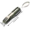 7-In-1Stainless Steel Multifunctional Tableware Set For Outdoor Activities Camping Cutlery Folding Knife Fork Spoon Outdoor Tool