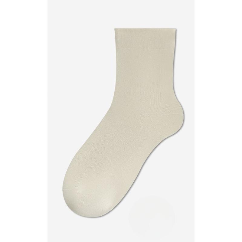 Женские весенне-осенние носки до середины икры, дезодорирующие и влагопоглощающие носки из чистого хлопка, бесшовные носки, однотонные и универсальные носки