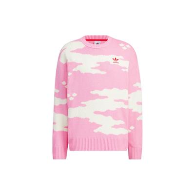 adidas Originals Feifei Ruan Collaboration Fw23 Свитер с графическим рисунком на груди и логотипом, топы унисекс, розовый JE9188