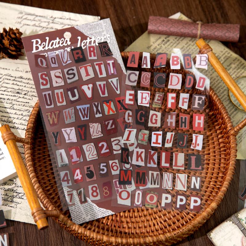 2Pcs/Pack Retro English Theme Scrapbooking Decoration Stickers Perfect For Collage Journaling Craft Diy Supplies
