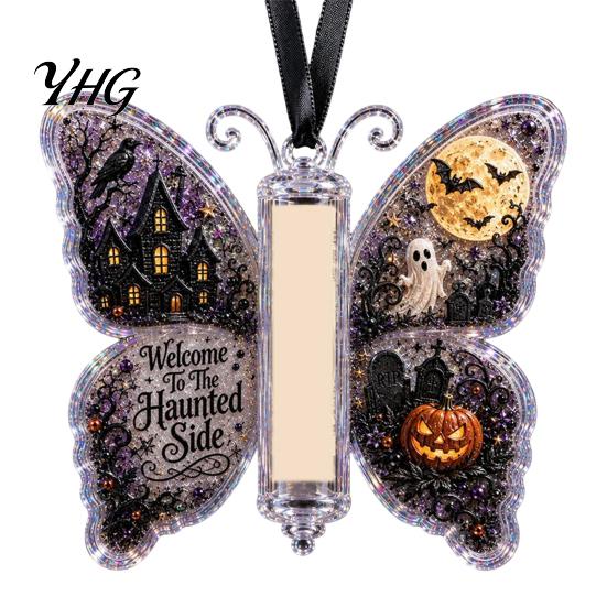 Clear Acrylic Money Organizer Butterfly Cash Gift Ornament, Christmas Halloween Holder with Unique Holiday Card Storage Compartment, Hanging Gifts for