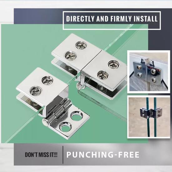 Стеклянная петля Прочный длительный срок службы Поворотная простая эксплуатация Антикоррозийная петля для ванной комнаты Сплав без перфорации Петля для стеклянной двери в помещении