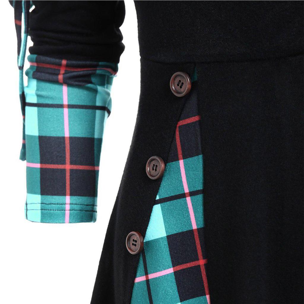 Платье с трансформируемым вырезом в полоску и расклешенным силуэтом с длинными рукавами для женщин