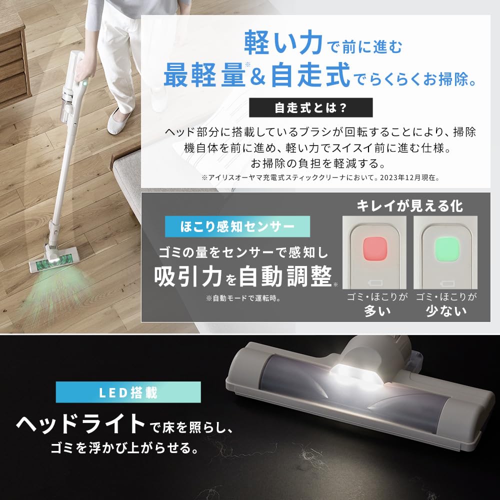 Lightweight Iris Ohyama Vacuum Cleaner Magicalina Cordless Just Put It On and Charge Magicalina MagiCaleena [Ultra 1.1kg Model] AZ-SCD-123P-W