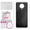 apgo Protective Skin Sticker for the Back Compatible with Xiaomi CC11, Wrap Film, Foil, Vinyl - Pattern Black Leather