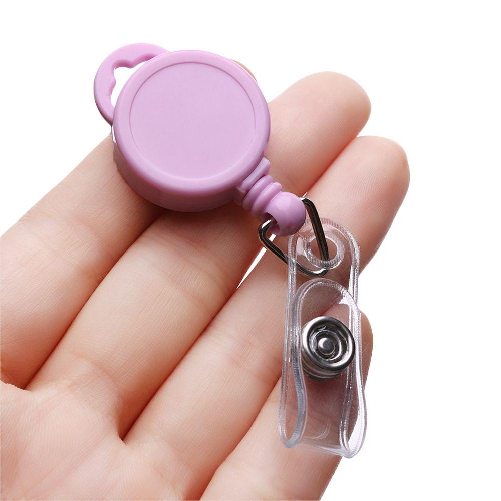 1pc Fashion Durable Stationery Anti-Lost Clip Clip Key Ring Retractable Lanyards Badge Holder