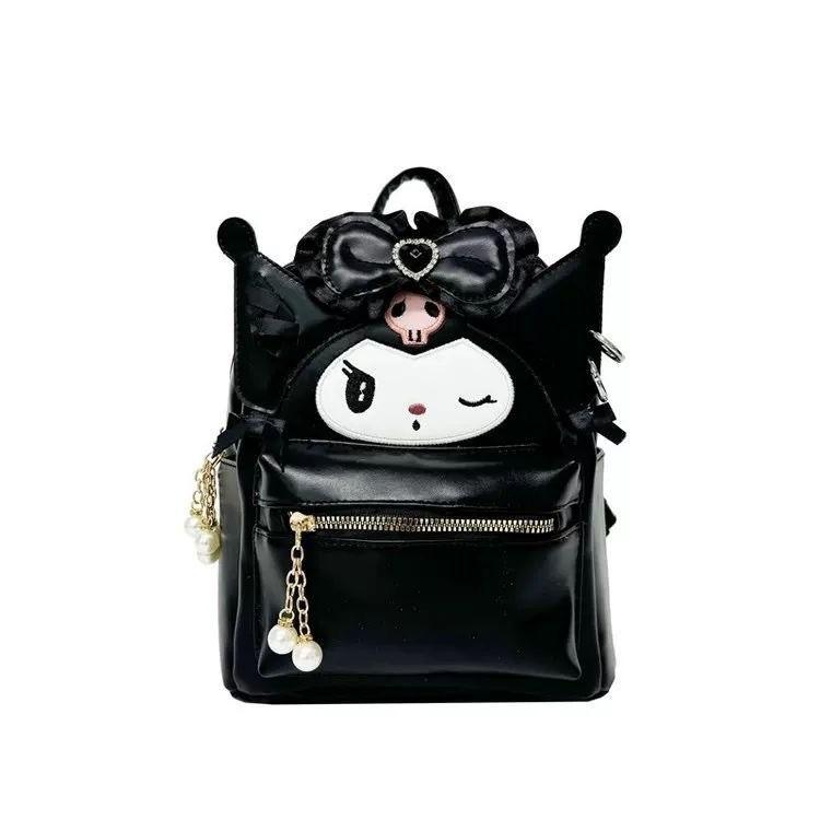 Sanrio Kuromi And My Melody Cartoon Pu Leather Backpack With Large Capacity For School And Daily Use