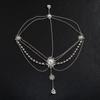 Bohemian Crystal Bridal Headband Rhinestone Headwear Tassel Hair Chain Forehead Pendant Headdress