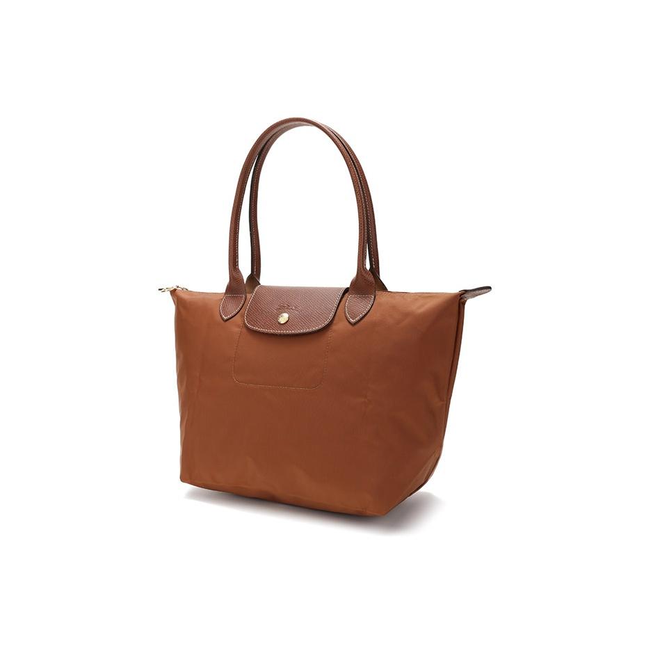 Longchamp Сумка-тоут Le Pliage 28 Classic с длинными ручками, холщовая с кожаной отделкой, женская, цвет Brandy 2605089504