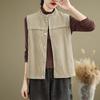 Vest for Women Cotton Autumn Winter Sleeveless Tops Vest Oversize Solid Color Thickened Vest