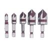 5PCS Countersink Drill Bits 82 Degree 5 Flute Hex Shank Drill Bit Set High Speed Steel Wood Punch