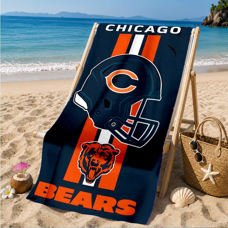 Chicago Bears Beach Towel, Quick-drying, Easy to Care for, Suitable for Both Fitness and Beach Vacations,Sports Essential