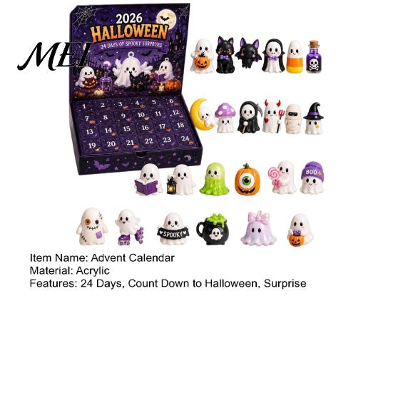 Advent Calendar for Halloween 2026, 24 Days Countdown with Collectible Mini Figures, Spooky Doll Figurines Kids, Party Favors Decorations Kids