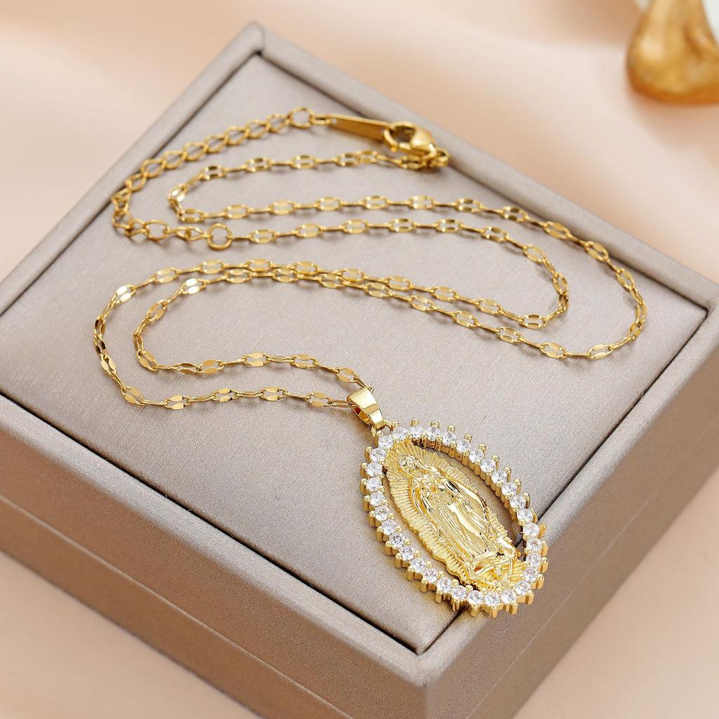 Кольцо Мадонна кулон ожерелье темперамент свет роскошь нишевый дизайн аксессуары.