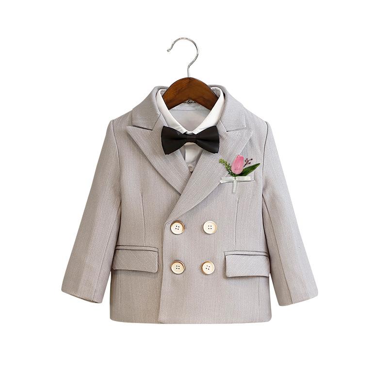 Children's Suit Formal Wear Spring Set Flower Boy Wedding Outfit Baby First Birthday Suit Boys Performance Costume