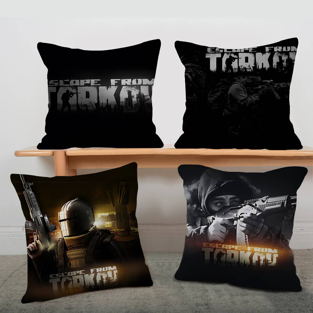 Подушка с принтом Escape from Tarkov Подарок Декор для дома и офиса Спальня Диван Автомобильная подушка Чехол 45x45