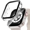 Водонепроницаемый корпус с закаленным стеклом для Apple Watch Серии 8 7 Чехол 40мм 44мм 41мм 45мм Защита Прямой край IWatch 6 SE 5 4
