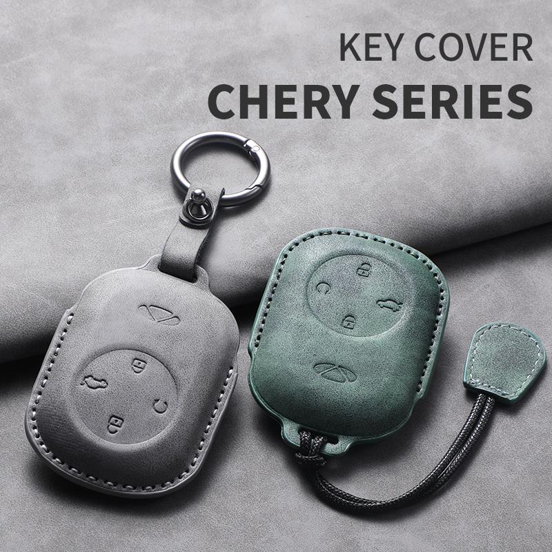 Для Chery Fulwin T9 2025 Кожаный чехол-сумка для ключей автомобиля Кошелек Держатель Чехол для ключей Брелоки Автоаксессуары Веревка для ключей Брелок