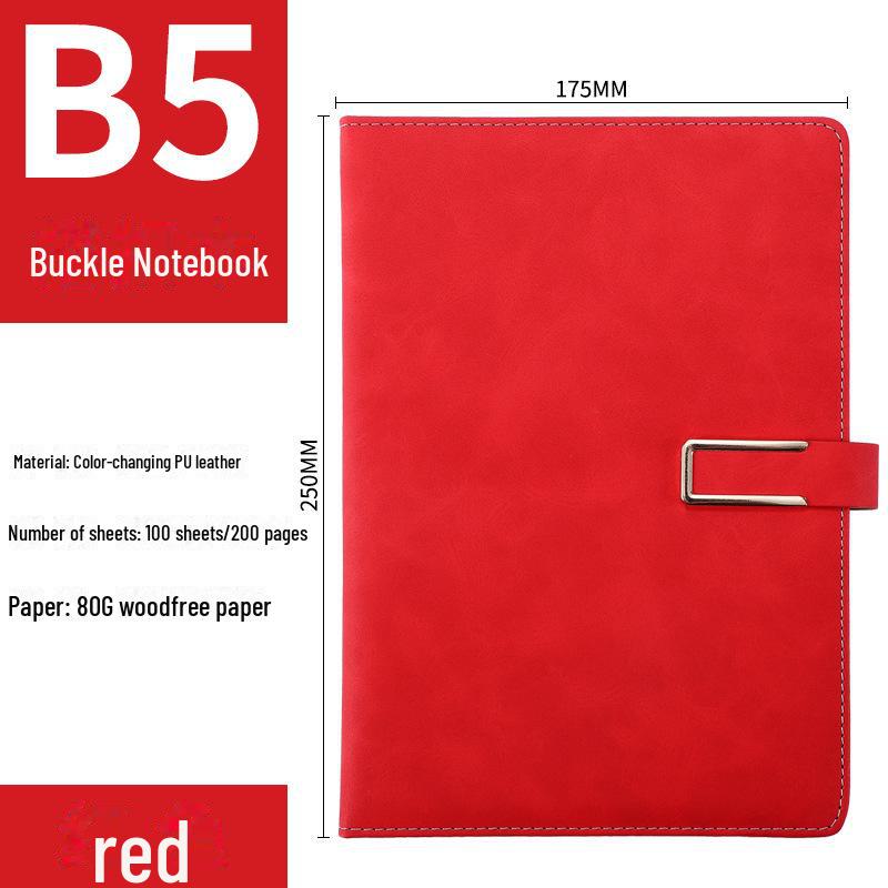 Блокнот формата A5/B5 с U-образной пряжкой в металлическом переплете, настраиваемый логотип, идеально подходит для бизнеса, встреч и студентов