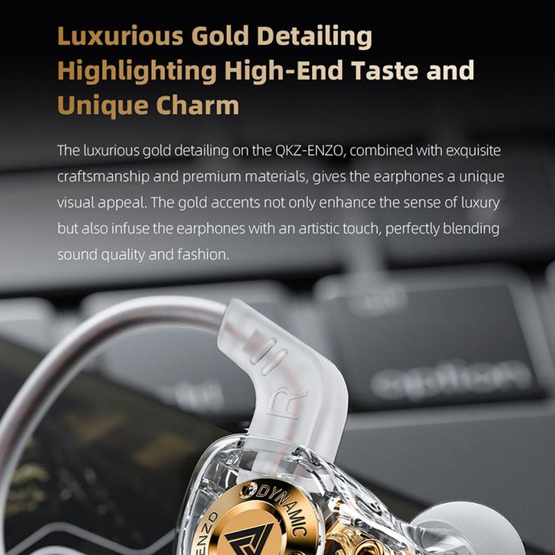 QKZ Super Bass Wired Earphones ENZO Headset 3.5MM In-Ear Earbuds With HD Microphoen Noise Cancel Headphone Cable Control