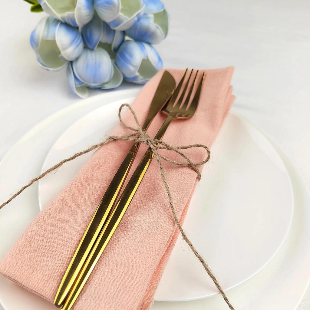 100% Cotton Linen Folded Flower Napkin for Kitchen, Hotel, and Western Restaurant Décor