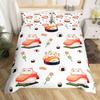 Animals And Delicious Food Duvet Cover Sets For Kids Boys Girls Queen Lightweight Quilt Covers Cute Cartoon Animals Bedding Set
