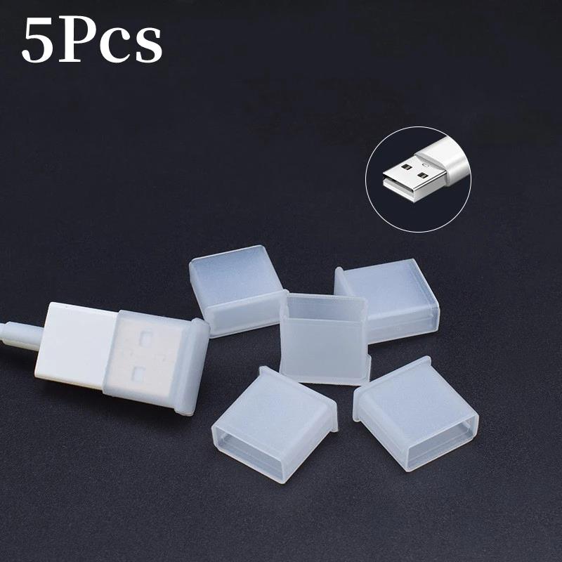 10-1Pcs USB A Anti-Lost Dust Cover Cap USB3.0 USB3.1 Adapter Dust Plug Protector Charging USB Cable Protective Sleeve Covers2