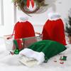 Reusable Christmas Gift Bag Furry Texture Furry Bag Decorative Drawstring Bag  Holiday Season