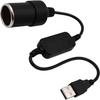 USB A Male to 12V 8W адаптер для прикуривателя кабель питания для видеорегистратора, GPS, светодиодных лент и другой автомобильной электроники
