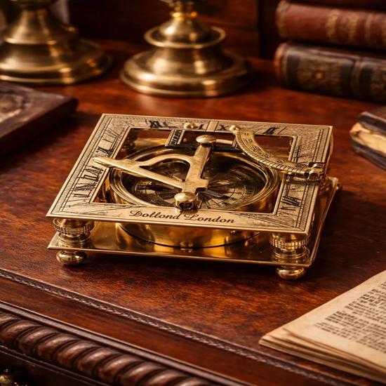 Brass Sundial Compass: Antique Style Nautical Navigation Tool