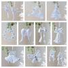 Flocking Christmas Hanging Pendants White Christmas Tree Ornament Xmas Ball  For Christmas