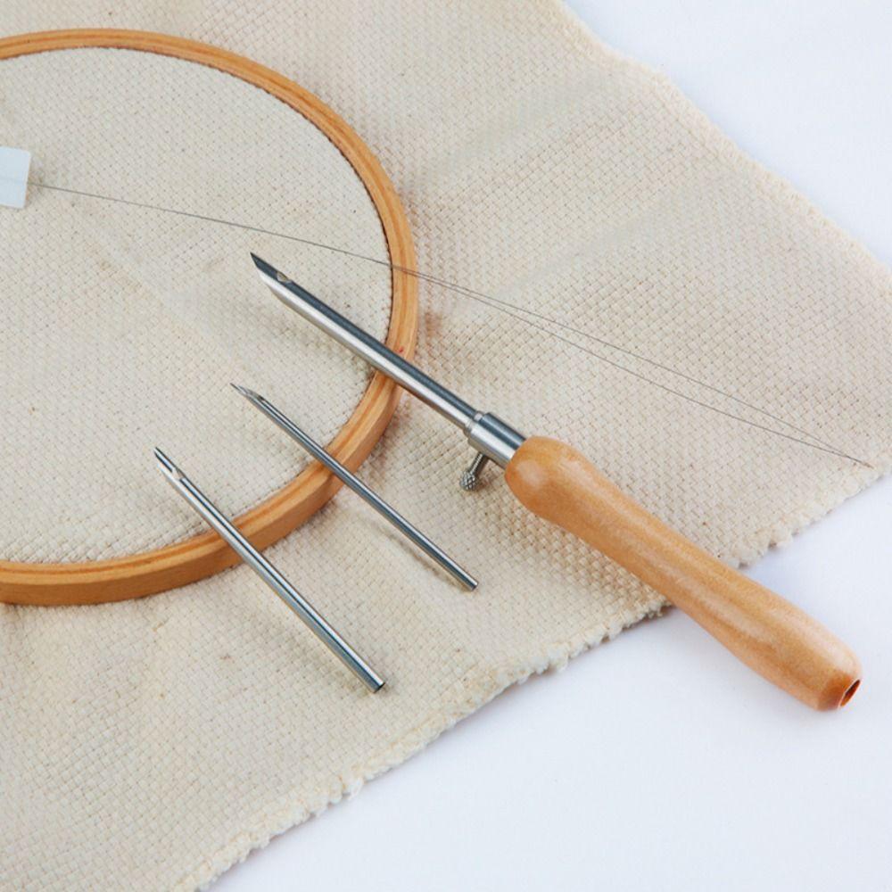 Набор из 5 шт. для вышивки punch needle, 2,5 мм/3,5 мм/5 мм, с деревянной ручкой, регулируемый набор для вышивки стежком punch, DIY, вышивка, рукоделие, набор шил для портных