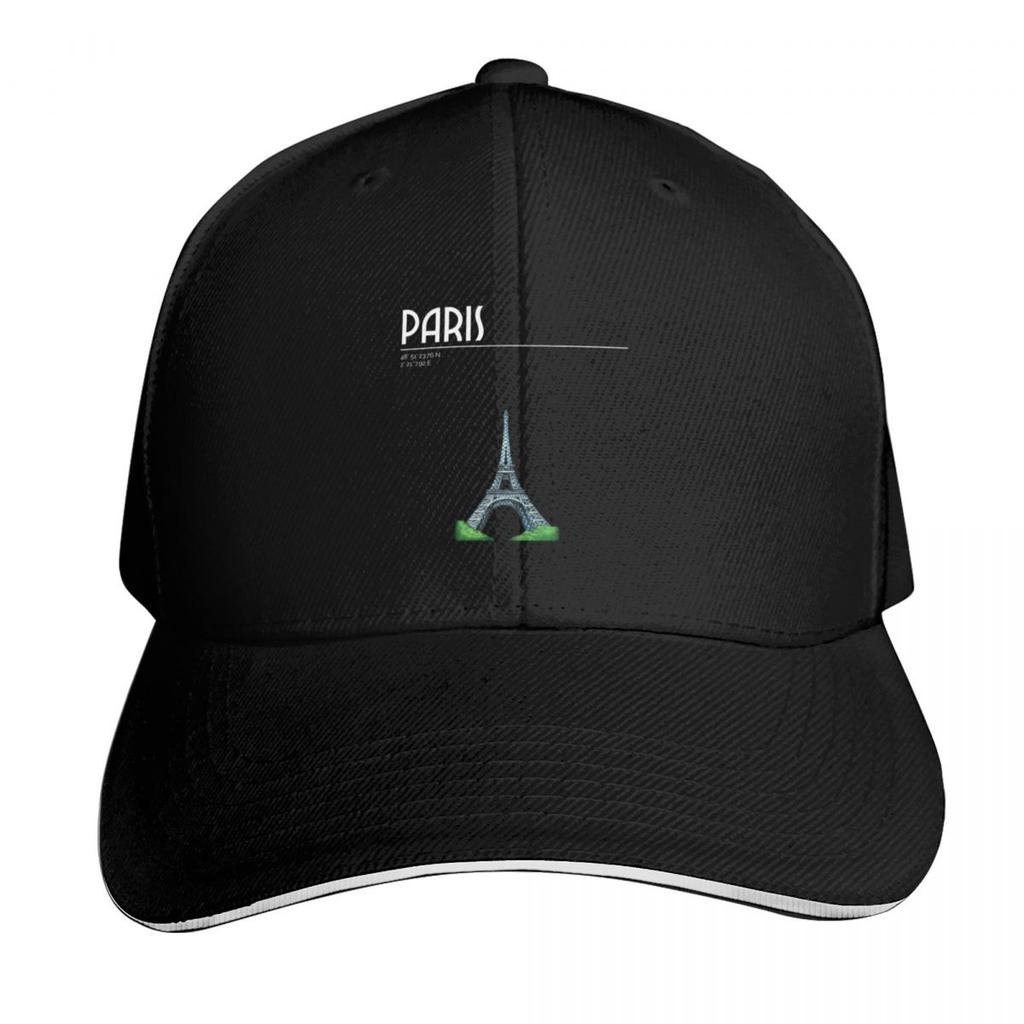 Paris France Eiffel Tower coordinates Baseball Cap Bobble Hat Unisexs big size hat sun caps Rugby Baseball Unisex Womens