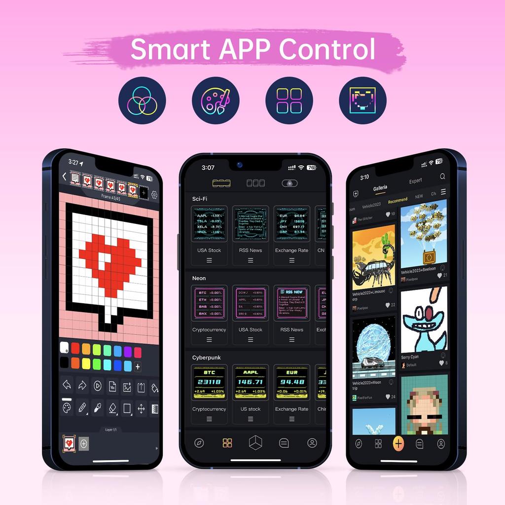 Divoom Times Gate Настольные Стильные Цифровые Пиксельные Иллюстрации Приложение 5 Настраиваемых RGB Игровая Комната DIY Стол Розовые Часы, Дизайн, Управляемые, Экраны, Wi-Fi