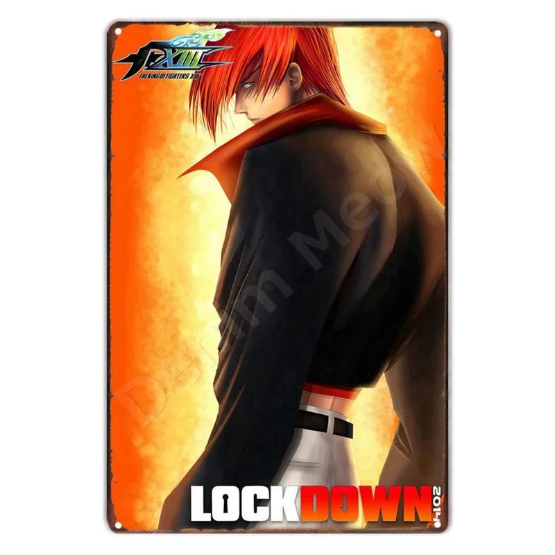 Аниме The King Of Fighters Винтажная Металлическая Табличка, Постер Настенного Искусства, Файтинги, Ретро Табличка для Бара, Клуба, Мужской Пещеры, Домашний Декор Стен