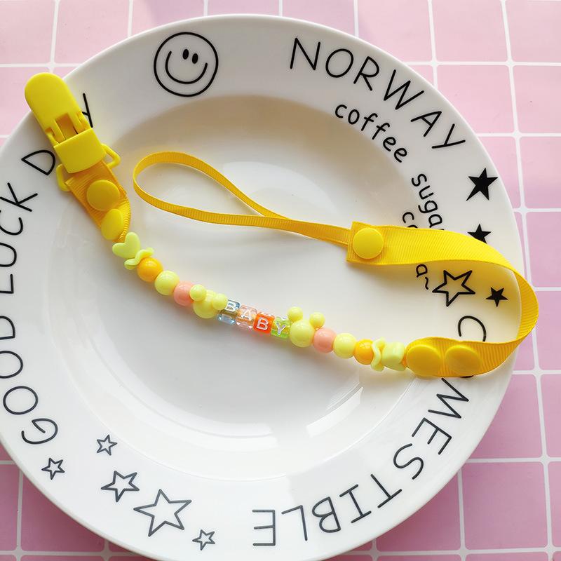 Держатель для соски младенцев с бусинами и прищепкой