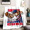 Chicago Cubs Theme Personalized Outdoor Flannel Blankets Soft And Suitable For All Seasons Perfect For Sofas Beds And Camping