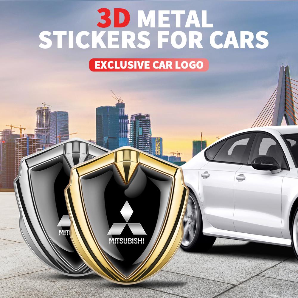3D Metal Car Body Fender Stickers Window Rear Trunk Badge Decals Accessories For Mitsubishi 9 Ralliart X EX L200 Colt Outlander
