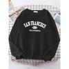 Sanfrancisco Est.1776 California Letter Street Hoodies Women Street Fit Hoodie Hipster Oversize Hoodie Hip hop All-match Top