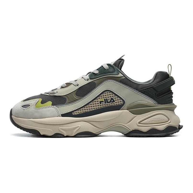 Fila Ткань Синтетическая кожа ТПУ Спортивные Амортизирующие Дышащие Легкие Низкие Кроссовки для папы Мужские кроссовки Бобровый серый F12M216101FCP