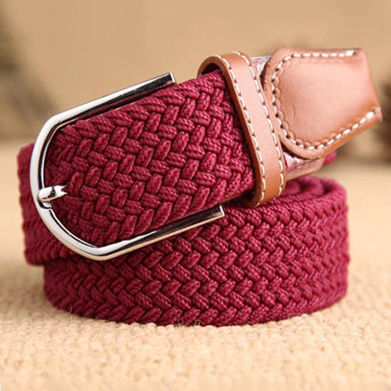 "Trendy Men's & Women's Braided Belts - Elastic Pin Buckle, Korean Style Casual Canvas"