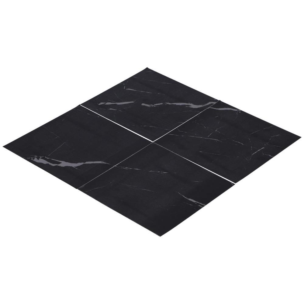 4Pcs Black (Dark Coffee) Self Adhesive Floor Decals Marble Tile Stickers  for Stairs
