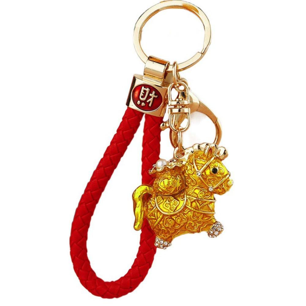 Exquisite Zodiac Horse Pendant Rhinestone New Year Pendant Fashion Horse Year Keychain Ornaments