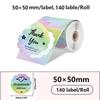 140pcs Tear-resistant Square Label Sticker Waterproof Printer Paper Portable Thermal Label Roll