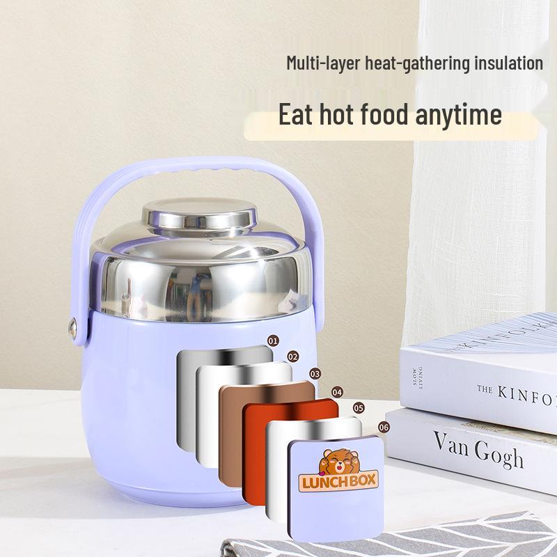 Многослойный изолированный ланч-бокс бенто из нержавеющей стали